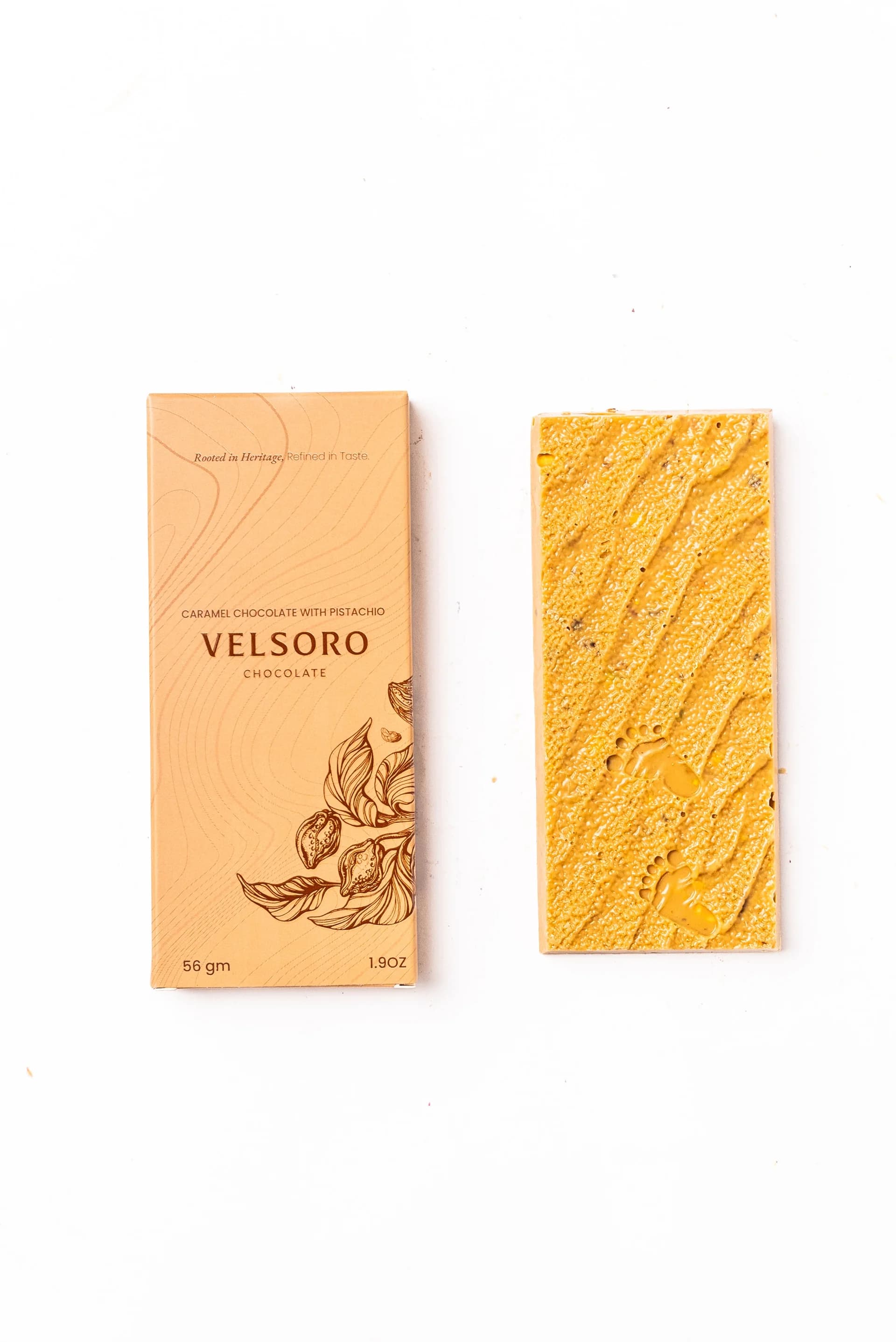 Velsoro Caramel & Pistachio Bar 56g
